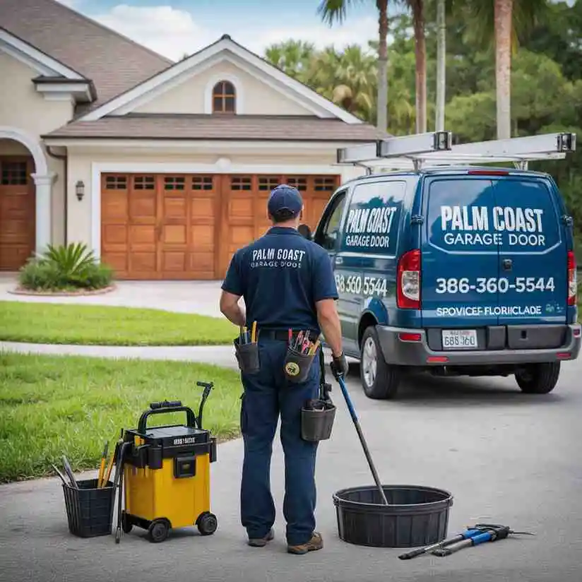 Clean worksite guarantee after garage door repair in Palm Coast FL