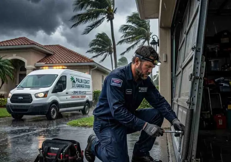 Emergency garage door repair during storm in Palm Coast FL by Palm Coast Garage Door