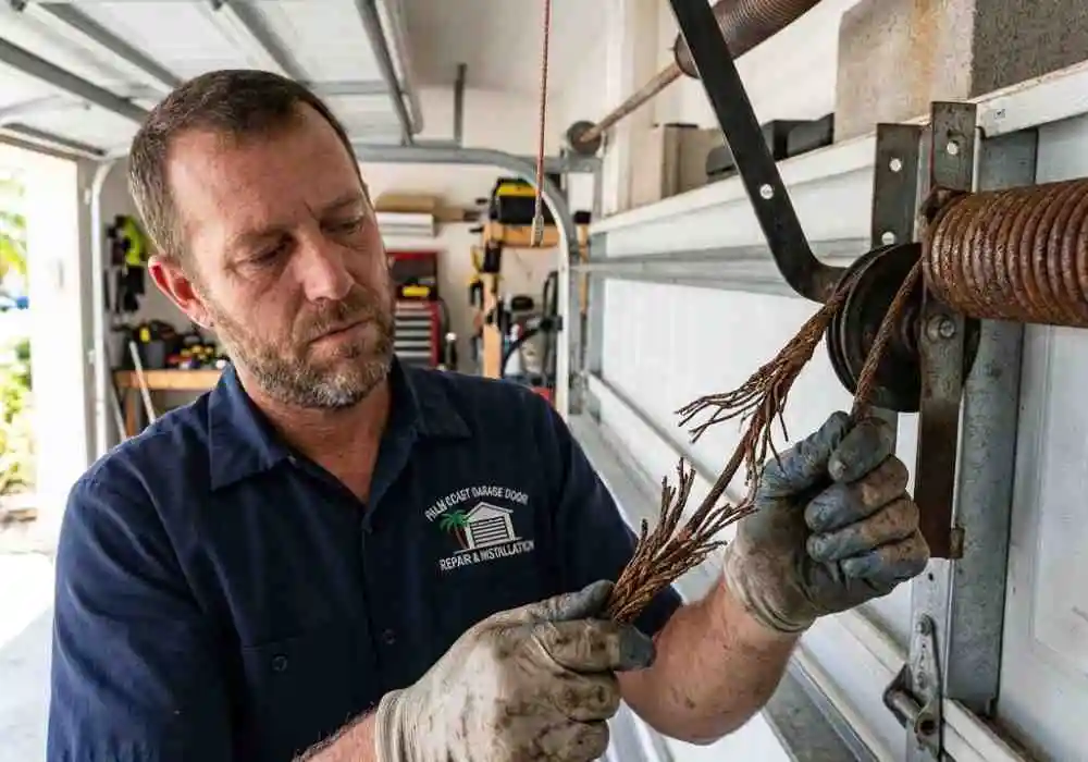 Garage Door Cable Repair 2 Garage door cable inspection Palm Coast Florida